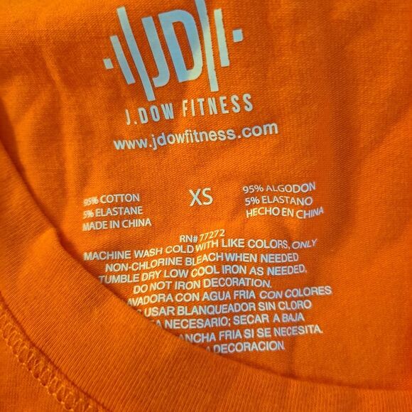 J Dow Bright Orange Colorful Fitness Tie Waist Sleeveless T-shirt XS NWT - Picture 6 of 9